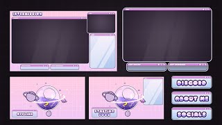 CUTE PINK SPACE STREAM OVERLAY FREE VERSION AVAILABLE [upl. by Rodavlas104]