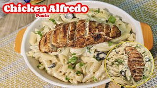 Creamy Pasta With Chicken steak Chicken Alfredo pasta Recipe  Alfredo Pasta 😋 [upl. by Pattison]