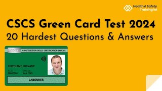 CSCS Green Card  20 Hardest Questions amp Answers [upl. by Lien]