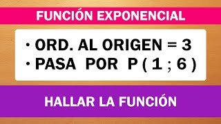 HALLAR FUNCIÓN EXPONENCIAL  Datos ORDENADA AL ORIGEN y PUNTO [upl. by Plato]