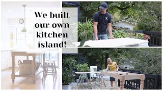 DIY Kitchen Island  Farmhouse Style Island  Oak Kitchen IslandEasy Island IdeaOpen Island Design [upl. by Ilehs315]