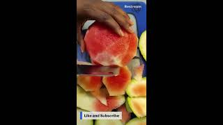 Very Satisfying Sounds mini water melon peeling and dragon fruit Asmr Smacking sounds [upl. by Ahsilam]