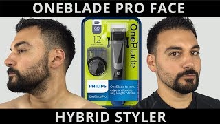 Beard Trimming  Philips Norelco Oneblade Pro Face Hybrid Styler  Model QP6510 [upl. by Nnylatsyrk]