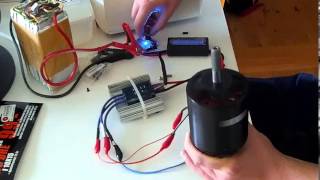 Startup and test of DIY winded 80100 brushless electric motor 16V [upl. by Hteazile]