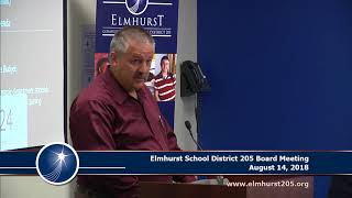 20180814 Elmhurst 205 School Board Meeting [upl. by Erna432]