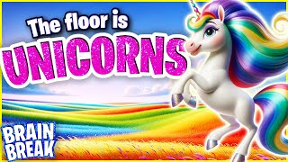 Unicorn Freeze Dance 🦄 Brain Break for Kids 🦄 Floor is Lava 🦄 Just Dance [upl. by Adriana3]