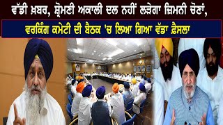 Big Breaking ਸ਼੍ਰੋਮਣੀ Akali Dal ਨਹੀਂ ਲੜੇਗਾ By Elections ਵਰਕਿੰਗ ਕਮੇਟੀ ਦੀ ਬੈਠਕ ਚ ਲਿਆ ਗਿਆ ਵੱਡਾ ਫ਼ੈਸਲਾ [upl. by Elac]