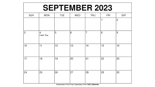 Free Printable September 2023 Calendar Templates With Holidays  Wiki Calendar [upl. by Rehpatsirhc219]