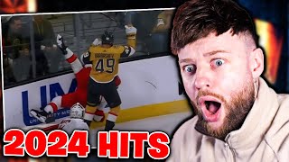 SOCCER FAN REACTS TO CRAZY NHL HITS FROM 2024 SEASON [upl. by Ethelind]