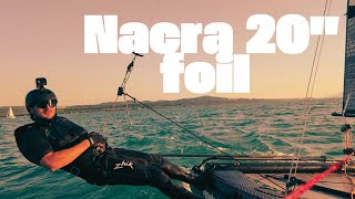 Flying on Lake Neuchâtel at Sunset  Nacra 20 Foiling Catamaran [upl. by Helve]