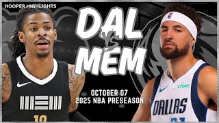 Dallas Mavericks vs Memphis Grizzlies Full Game Highlights  Oct 7  202425 NBA Preseason [upl. by Hubsher551]