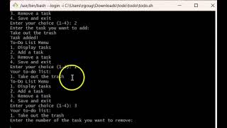 Video showing the functions of a shell script [upl. by Leimaj145]