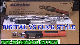 ACDelco ARM6013 Digital Torque Wrench vs Click Style Torque Wrench Review [upl. by Lleryt]