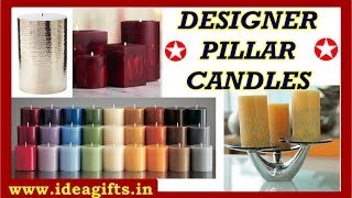 DESIGNER PILLAR CANDLES Corporate Logo Printing candles in Hollow and Pillar style India [upl. by Derzon271]