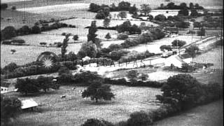 Strafing of trains railroad yards tug boats and barges in canals by USAAF fightHD Stock Footage [upl. by Nylaehs]