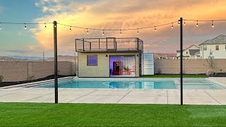 Shipping Container Pool House Backyard [upl. by Ulberto]