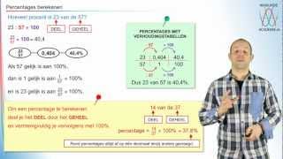 Procenten  percentages berekenen  WiskundeAcademie [upl. by Iht729]