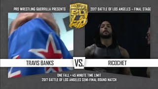 Travis Banks vs Ricochet  PWG BOLA 2017  FULL MATCH [upl. by Honoria]