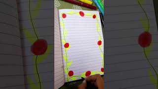 Diary Page Border Design📕🖋  project amp journal idea 💝  youtubeshorts ytshorts art shorts [upl. by Cantu123]