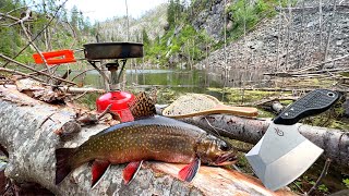 WILD Mountain Trout Fishing amp SOLO Backpacking Catch Cook Camp Movie [upl. by Tserrof]