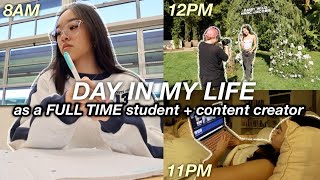 DAY IN MY LIFE as a FULL TIME student  content creator [upl. by Anelam32]