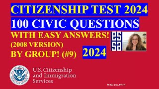 Random 100 Questions Citizenship By Group  Latest U S Citizenship Questions  Slow Easy Answer 9 [upl. by Eyma930]