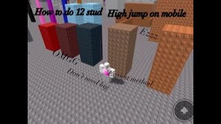 How to do a 12 stud high jump on mobile method by RBmobile [upl. by Yeca]