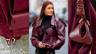 TOP fashion trends for fall 20242025 BURGUNDY IS THE MOST ELEGANT COLOR OF AUTUMN Women over 60 [upl. by Eenej]