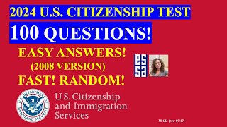 2024 Random 100 Civics Questions and Answers US Citizenship Interview 2024  Fast Easy Answer 16 [upl. by Domella905]