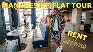 My Manchester FLAT TOUR  How much my 2bed flat costs Vita Living at Circle Square [upl. by Kwabena]