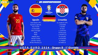 EURO 2024 • Spagna Vs Croazia • Gruppo B  1° Giornata • PES 2021 [upl. by Analrahc]