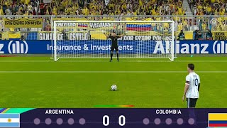 Argentina vs Colombia penalty shootout  Copa America Final 2024  eFootball PES 2021 [upl. by Given]