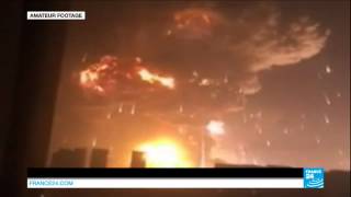 China blasts amateur footage Dozens killed after huge explosion at Tianjin Port [upl. by Sucrad]