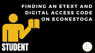 Student Finding an eText and Digital Access Code on eConestoga [upl. by Goldner]