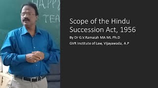 Scope of the Hindu Succession Act 1956 [upl. by Andria]