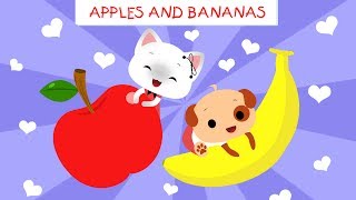 Apples and Bananas with lyrics  Vowel song  Songs for children  Songs for kids  Boo and Lily [upl. by Banwell]