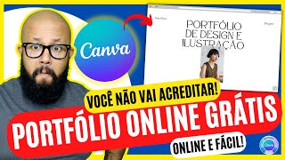 PORTFÓLIO ONLINE GRÁTIS  Como fazer portfolio no Canva MUITO FÁCIL [upl. by Idnic791]