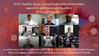 ICCCs Leather sector virtual buyerseller meeting between Indian exporters and Canadian exporters [upl. by Monafo]