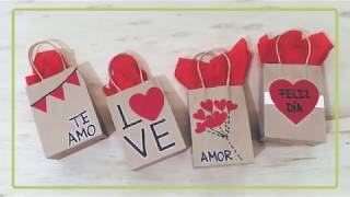 BOLSAS DE REGALO 4 ideas de decoración  Regala Siempre Amor [upl. by Isnyl556]