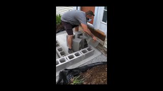 Building Stone Veneer Steps Block Work  concrete masonry stonework [upl. by Hpesoy]