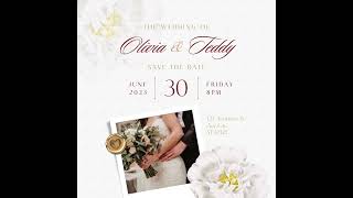 White Elegant Wedding Animated Virtual Invitation [upl. by Ezarras]