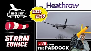 LIVE Storm Eunice at London Heathrow Airport [upl. by Arrat182]