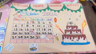 School project craft ideas  Birthday month calendar ideas 💡  DIY Calendar [upl. by Leler]