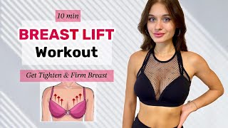 Get Tighten amp Firm Breast Naturally at Home 🔥 10 Min BRAEST LIFT Workout  Only Dumbbells [upl. by Zennas296]