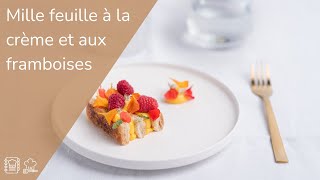 Mille feuille à la crème et aux framboises avec le Microondes Whirlpool [upl. by Farro]