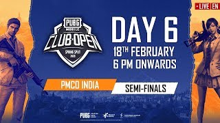 EN PMCO India Semi Finals Day 6  Spring Split B amp C  PUBG MOBILE CLUB OPEN 2020 [upl. by Ruomyes859]