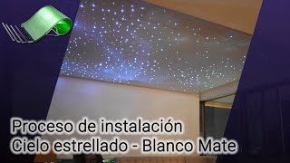 Instalación de un GLAXY cielo estrellado 🔨 Sistema de cielorrasos tensados en base de BLANCO MATE 🌟 [upl. by Leiruh]