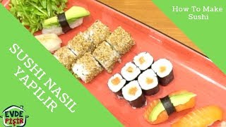 Sushi Suşi Nasıl Yapılır Tarifi  EvdePişir [upl. by Hillary901]