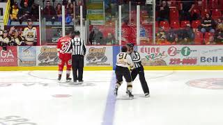 LNAH  4 fights to start the game Laval vs SaintGeorges Dec 14th 2019 [upl. by Alurta]