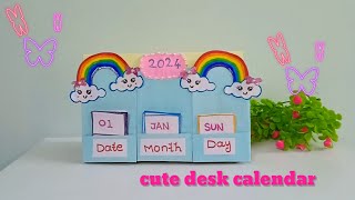 how to make desk calendar2024 calendar craft [upl. by Enoed87]